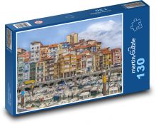 A port city full of boats Puzzle 130 pieces - 28.7 x 20 cm