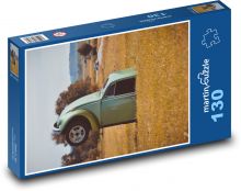 VW Brouk - auto, louka Puzzle 130 dílků - 28,7 x 20 cm