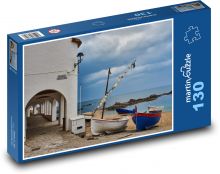 Plaża - łodzie, wybrzeże Puzzle 130 elementów - 28,7x20 cm