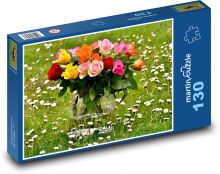 Bouquet of roses - gift, flowers Puzzle 130 pieces - 28.7 x 20 cm 