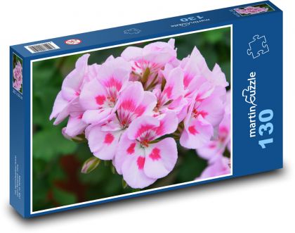 Pelargonium - pink flower, nutmeg - Puzzle 130 pieces, size 28.7x20 cm 