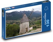 Windmill - nature, mountains Puzzle 130 pieces - 28.7 x 20 cm 