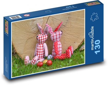 Easter - teddy bears, plush - Puzzle 130 pieces, size 28.7x20 cm 