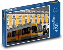 Tramvaj - budova, přeprava Puzzle 130 dílků - 28,7 x 20 cm