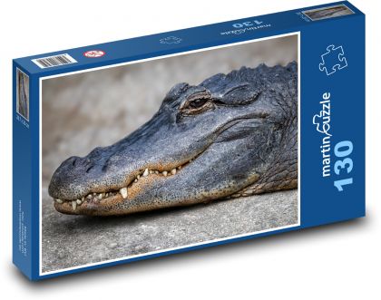 Aligator - krokodyl, gad - Puzzle 130 elementów, rozmiar 28,7x20 cm