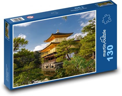 Japonsko - Kjóto, Zlatý pavilon - Puzzle 130 dílků, rozměr 28,7x20 cm