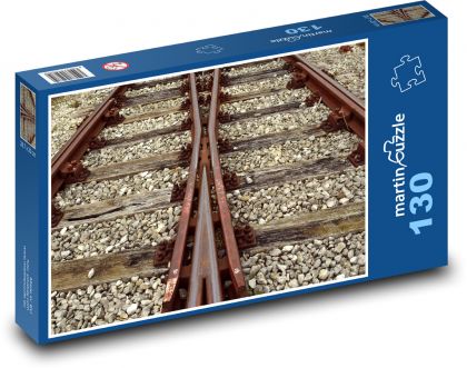 Railway - railway track, tracks - Puzzle 130 pieces, size 28.7x20 cm 