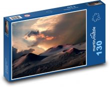 Sopky - kráter, západ slunce Puzzle 130 dílků - 28,7 x 20 cm