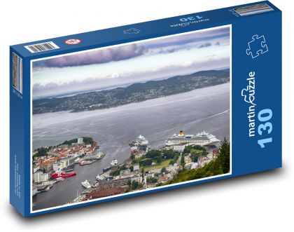 Bergen - cruise ships, port - Puzzle 130 pieces, size 28.7x20 cm 