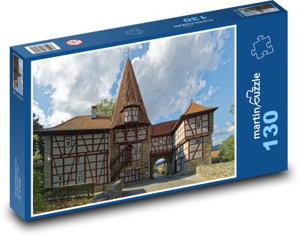 Německo - dům, zámek - Puzzle 130 dílků, rozměr 28,7x20 cm