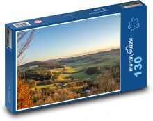 Mühlviertel - kopce, lesy Puzzle 130 dílků - 28,7 x 20 cm