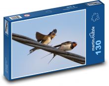 Swallow on a wire - bird, animal Puzzle 130 pieces - 28.7 x 20 cm 