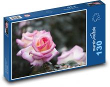 Różowa róża - kwiat, botanika Puzzle 130 elementów - 28,7x20 cm