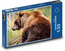 Niedźwiedź brunatny - grizzly, zwierzę Puzzle 130 elementów - 28,7x20 cm