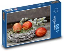 Easter eggs - nest, decoration Puzzle 130 pieces - 28.7 x 20 cm 