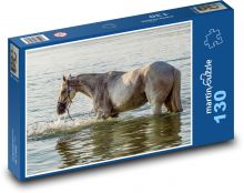 Horse in the water - bath, pond Puzzle 130 pieces - 28.7 x 20 cm 