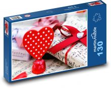 Gifts - heart, notes Puzzle 130 pieces - 28.7 x 20 cm 