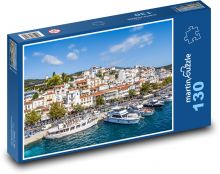 Skiathos - Řecko, přístav Puzzle 130 dílků - 28,7 x 20 cm