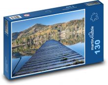 Lake - pier, mountains Puzzle 130 pieces - 28.7 x 20 cm 