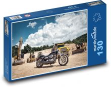 Harley Davidson i maszyny budowlane Puzzle 130 elementów - 28,7x20 cm