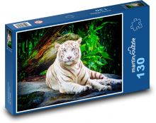 Biely tiger - zviera, zoo Puzzle 130 dielikov - 28,7 x 20 cm 