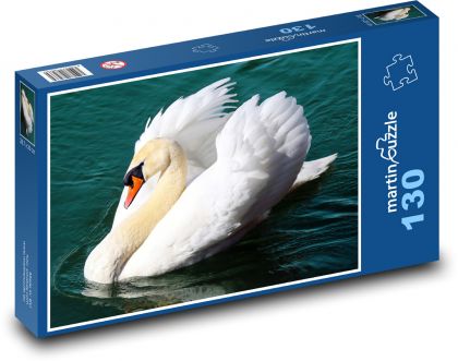 Swan - water bird, lake - Puzzle 130 pieces, size 28.7x20 cm 