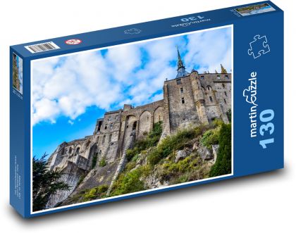 Mont Saint Michel - Francie, kostel - Puzzle 130 dílků, rozměr 28,7x20 cm