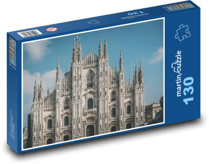 Katedrála Duomo - MIlán, Itálie - Puzzle 130 dílků, rozměr 28,7x20 cm