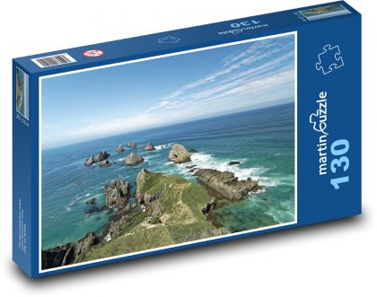 Nugget Point - Nový Zéland, ostrov - Puzzle 130 dílků, rozměr 28,7x20 cm