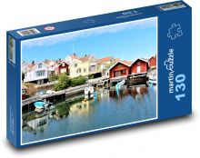 Budovy - domy, lode Puzzle 130 dielikov - 28,7 x 20 cm 