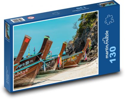 Boats - Thailand, berth - Puzzle 130 pieces, size 28.7x20 cm 