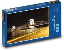 Řetězový most, Budapešť – noční pohled Puzzle 500 - 46x30 cm