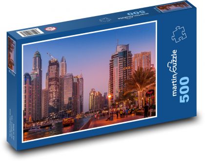 večerní město - Dubaj - Puzzle 500 dílků, rozměr 46x30 cm