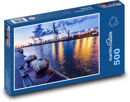 Nemecko - Hamburg, prístav - Puzzle 500 dielikov, rozmer 46x30 cm 