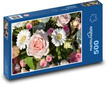 Flowers - Daisies, Roses Puzzle of 500 pieces - 46 x 30 cm 