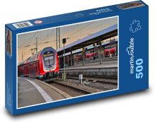 Vlakové nádraží - železnice, vlak Puzzle 500 dílků - 46 x 30 cm