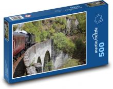 Parní vlak - akvadukt, železnice Puzzle 500 dílků - 46 x 30 cm