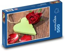 Heart - rose, decoration Puzzle of 500 pieces - 46 x 30 cm 