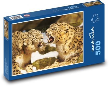 Levharti - kočka, zoo - Puzzle 500 dílků, rozměr 46x30 cm