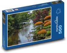 Japonská záhrada - orientálny park, jazero Puzzle 500 dielikov - 46 x 30 cm 