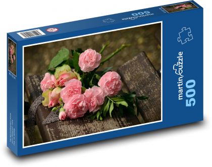 Pink Roses - Flowers, Garden - Puzzle of 500 pieces, size 46x30 cm 