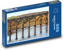 Bridge, fast train, river Puzzle of 500 pieces - 46 x 30 cm 