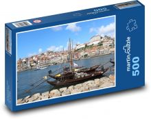 Portugalsko - přístav, řeka Puzzle 500 dílků - 46 x 30 cm