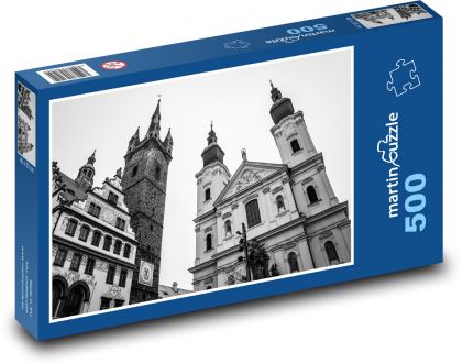 Klatovy - Česká republika, domy - Puzzle 500 dielikov, rozmer 46x30 cm 