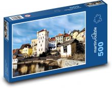 Jindřichův Hradec - Czechy Południowe, domy Puzzle 500 elementów - 46x30 cm