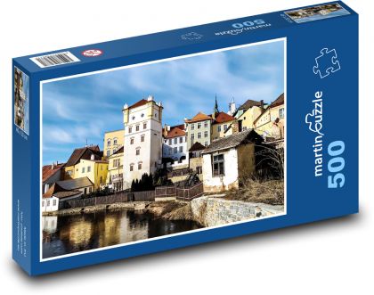 Jindřichův Hradec - South Bohemia, houses - Puzzle of 500 pieces, size 46x30 cm 