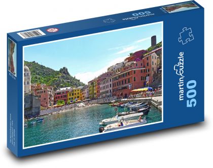 Vernazza - Itálie, budovy - Puzzle 500 dílků, rozměr 46x30 cm