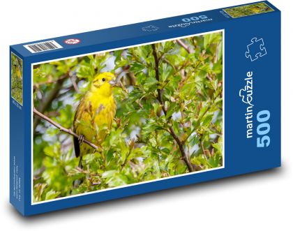 Yellow bird - songbird, bird on a tree - Puzzle of 500 pieces, size 46x30 cm 