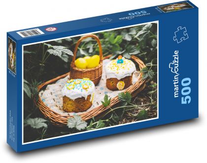 Velikonoční - cupcakes, piknik - Puzzle 500 dílků, rozměr 46x30 cm