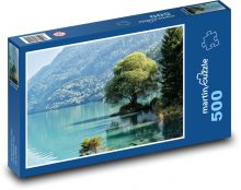 Jezioro - Dolomity, Włochy Puzzle 500 elementów - 46x30 cm